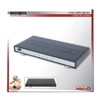 KN-HDMISPL20 4-poorts hdmi splitter Verpakking foto